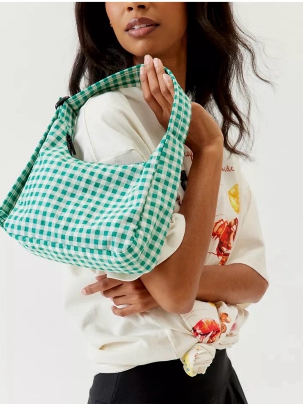 BAGGU Mini Nylon Shoulder Bag - Green Multi